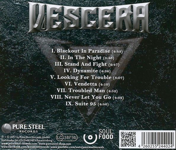 VESCERA - Beyond The Fight (2017) back