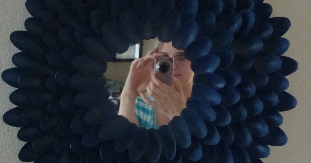This Yellow House: Flower Mirror made with Plastic Spoons