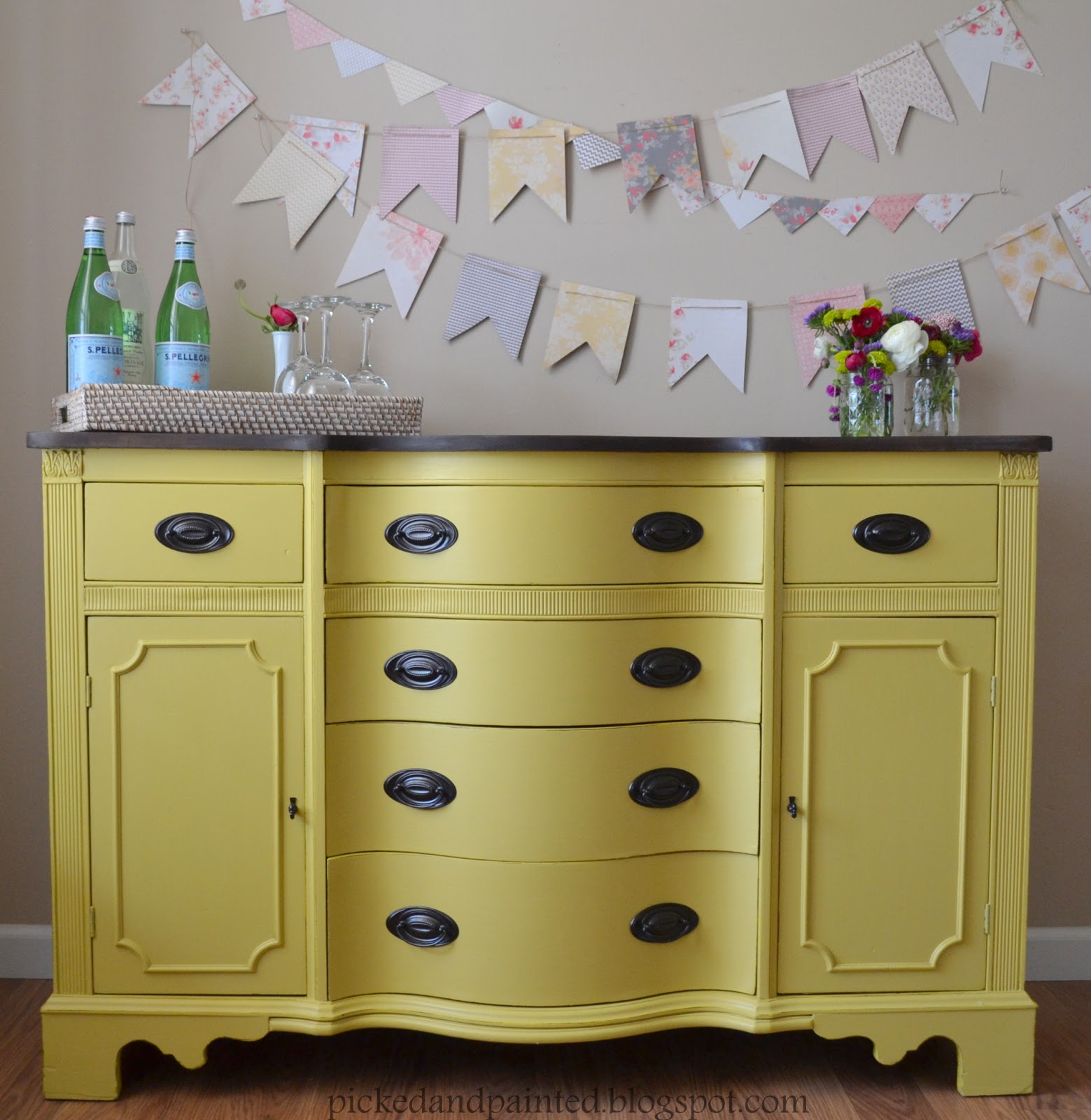 Helen Nichole Designs Custom Mustard Yellow Buffet