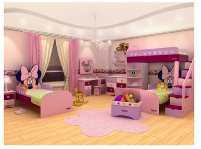 Dormitorios para niñas tema Minnie - Ideas para decorar dormitorios