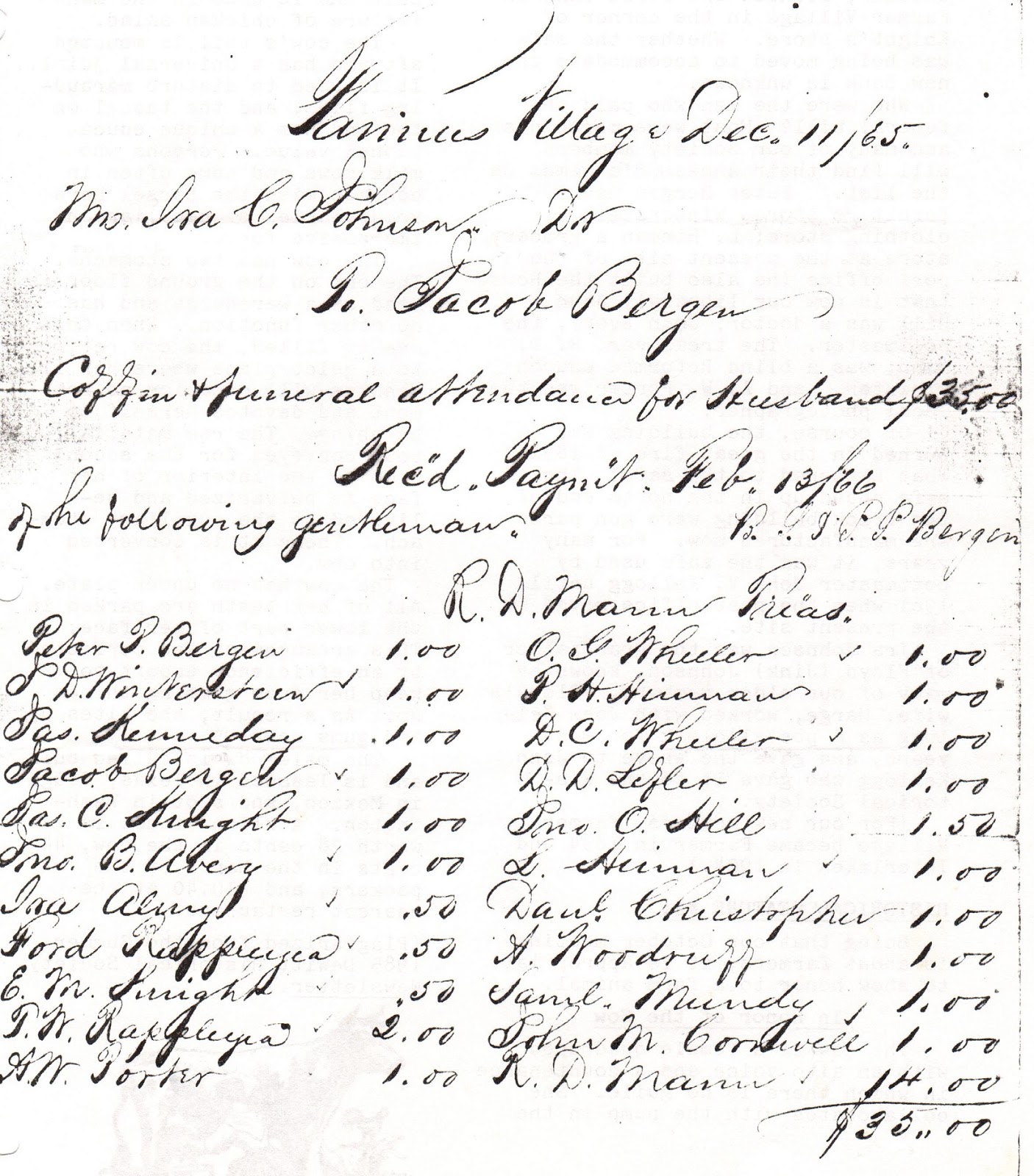 Snippet From The Past December 10, 1865 Death of Ira C. Johnson