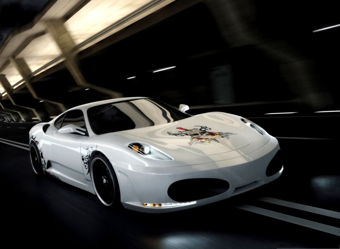 White Supercar Wallpaper Decent and Great Car in Full Speed What