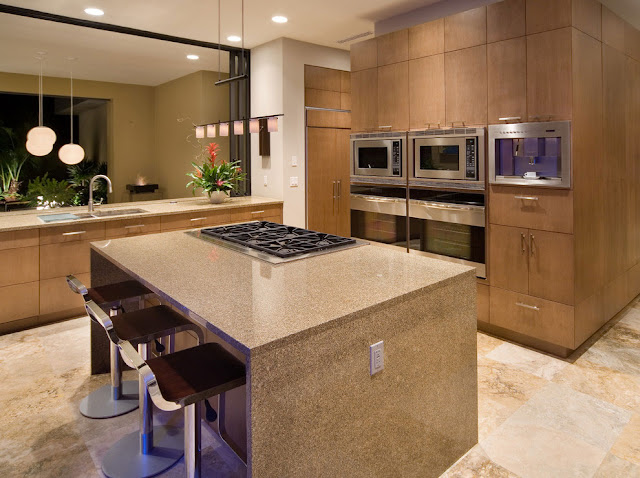 Kitchen with an island 