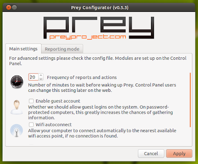Setup Prey in Ubuntu