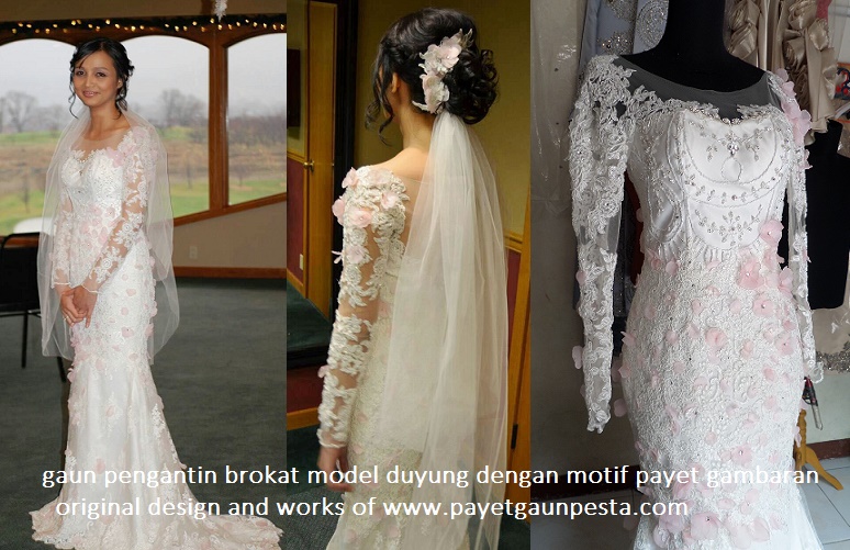 gaun kebaya pengantin modern 