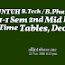 JNTUH B.Tech / B.Pharmacy 1-1 Sem 2nd Mid Exam Time Tables, Dec 2016