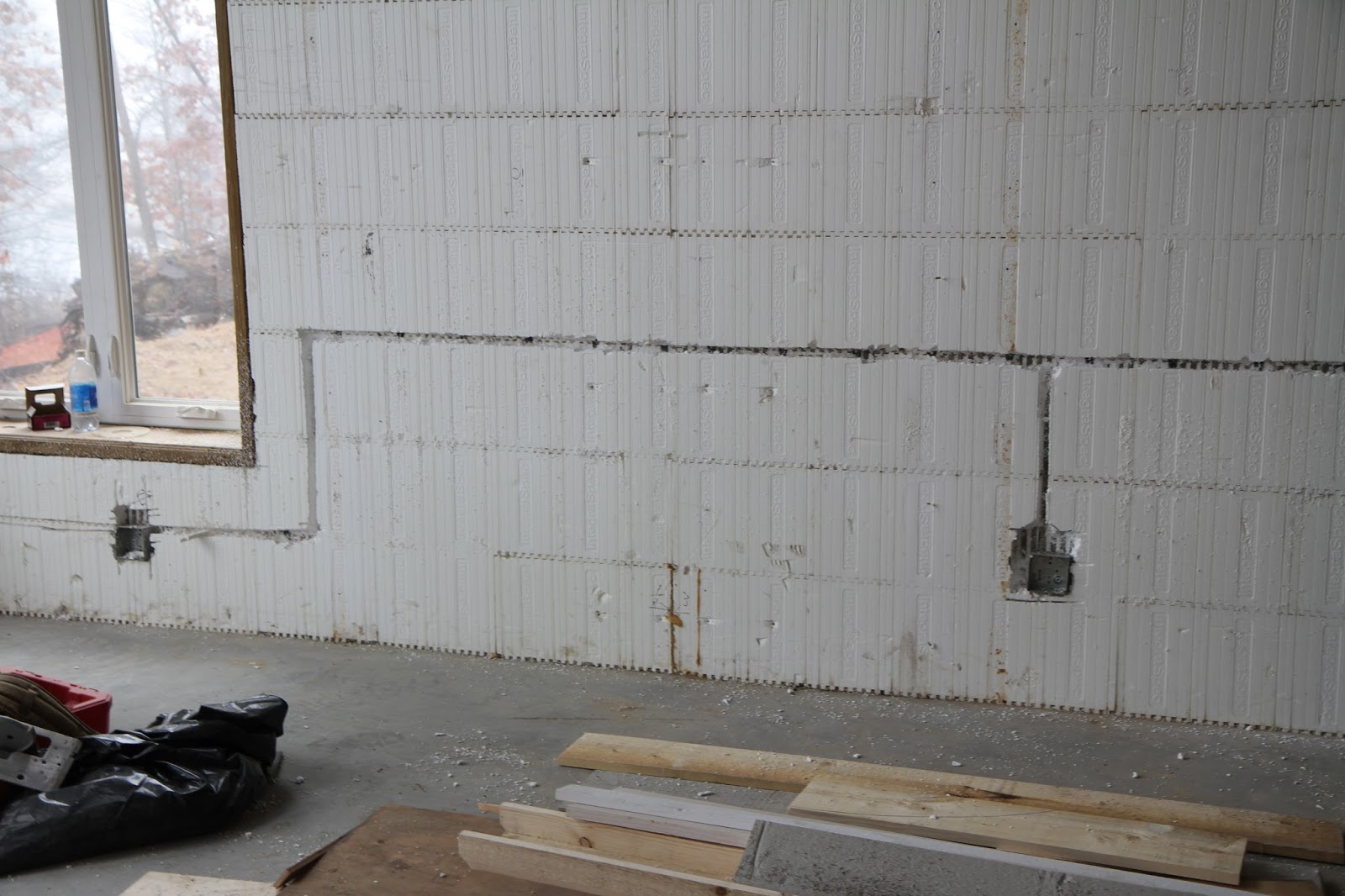 Our Lake Fortress Beginning the first floor rough electrical