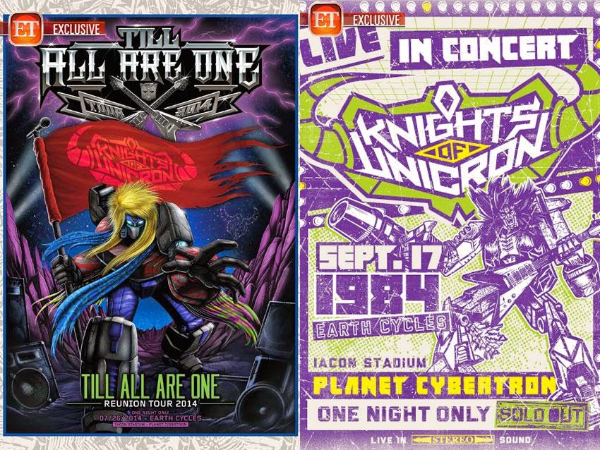 San Diego Comic-Con 2014 Exclusive “Knights of Unicorn” Transformers 30thAnniversary Tour Edition Action Figure Box Set Rock Concert Posters