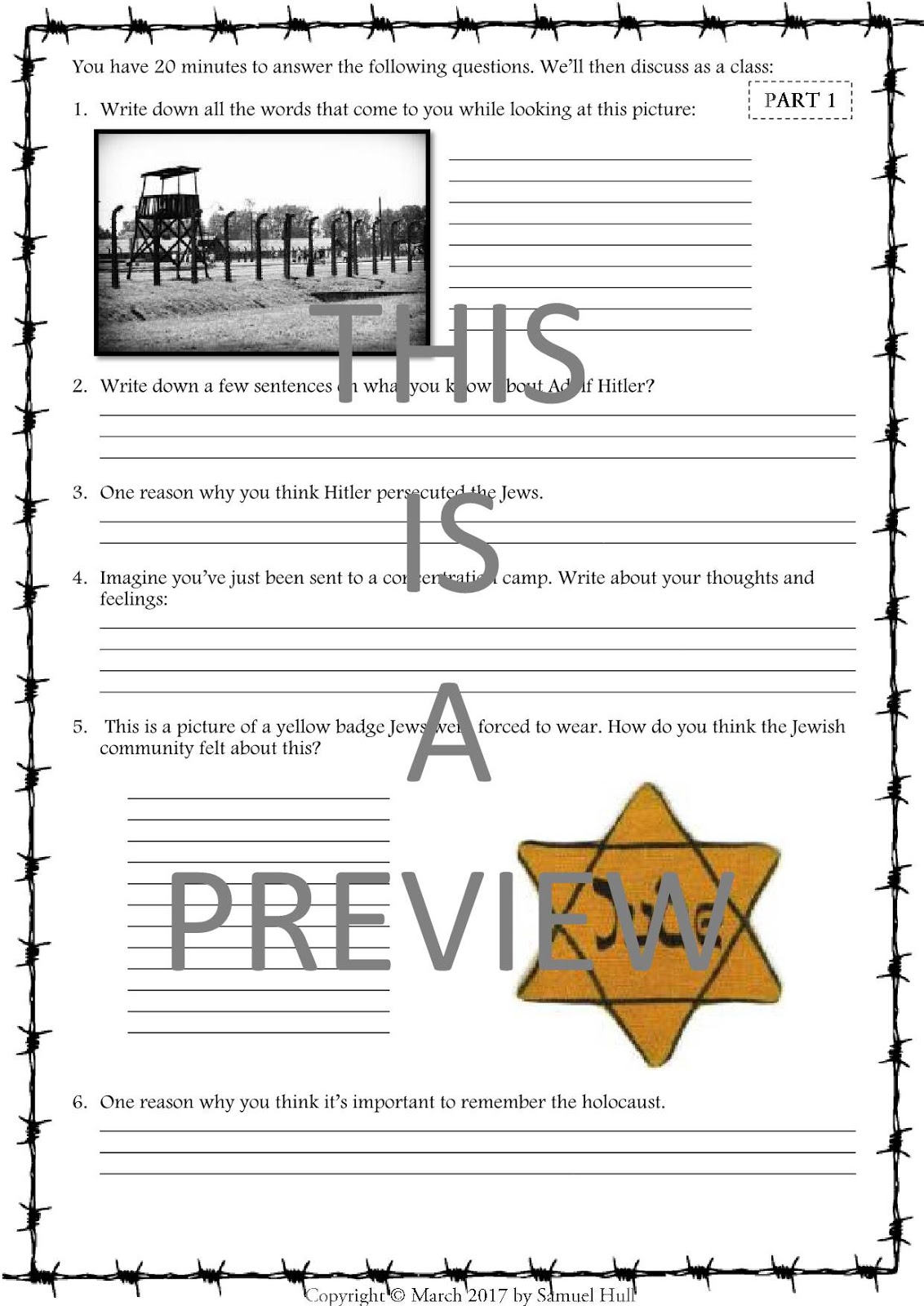 The Boy in the Striped Pyjamas (2008) Movie Questions + Activities