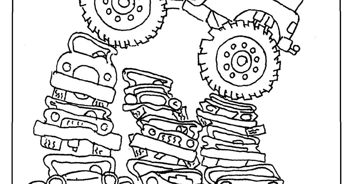 Coloring Pages for Kids by Mr. Adron: Printable Monster Truck Coloring Page