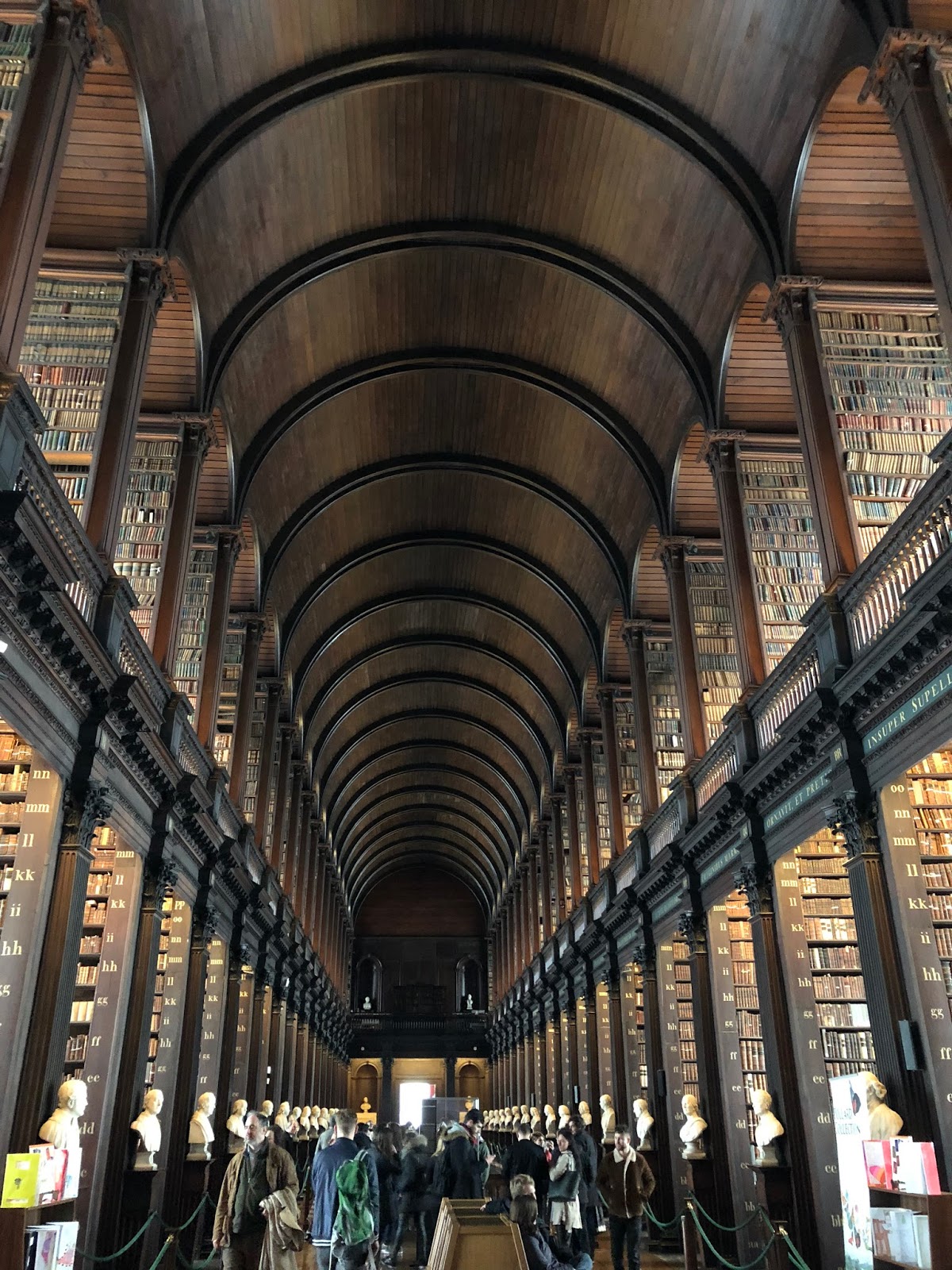 the book of kells, trinity college, long hall, 