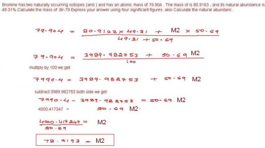 Free Online Help Bromine Has Two Naturally Occurring Isotopes