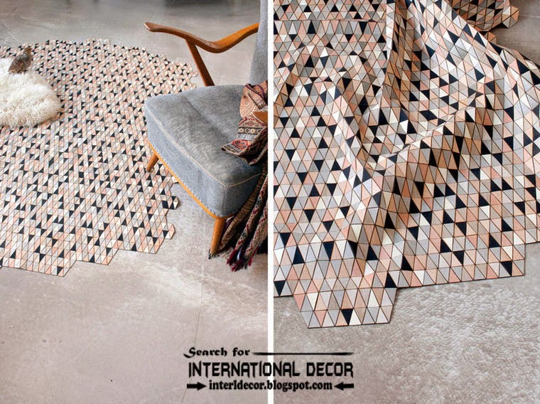 New collection of Eco-friendly wooden carpet and rugs, grey and black