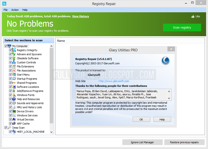 download glarysoft registry repair full version