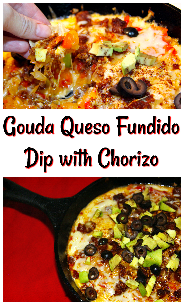 For the Love of Food Gouda Queso Fundido Dip with Chorizo