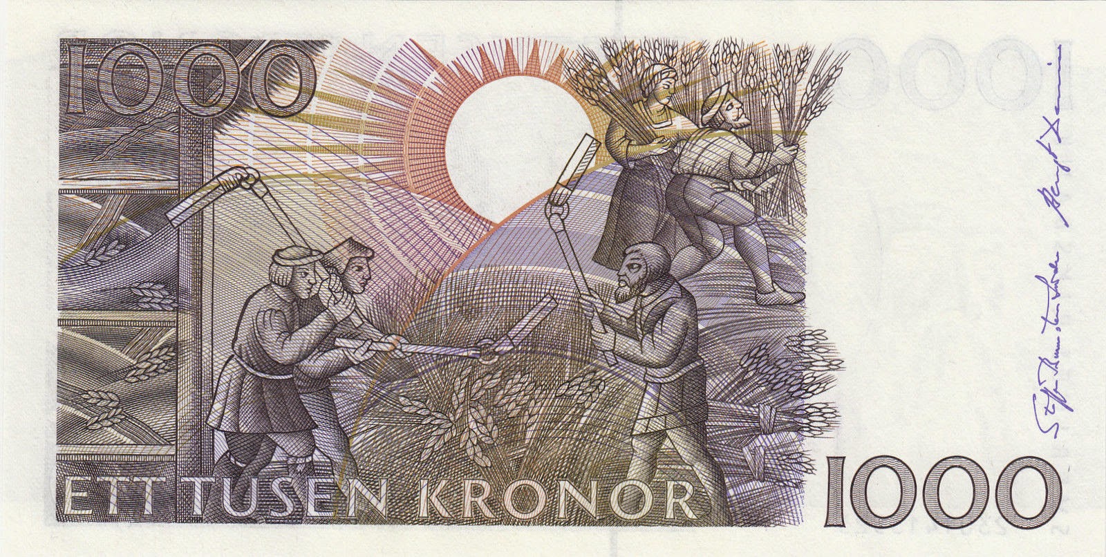Sweden Currency 1000 Swedish Krona banknote