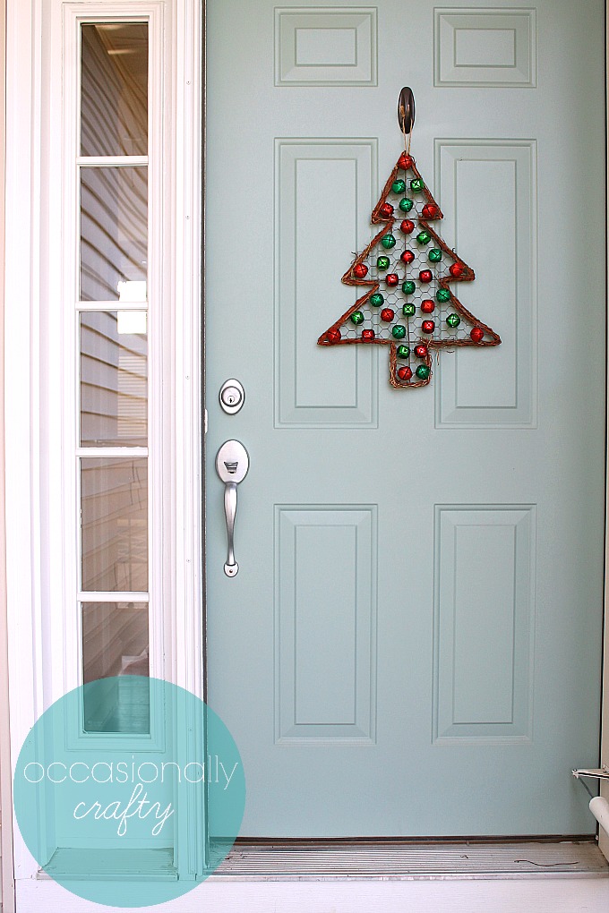 Jingle Bell Tree Door Hanger Occasionally Crafty Diy Jingle Bell Tree Door Decor