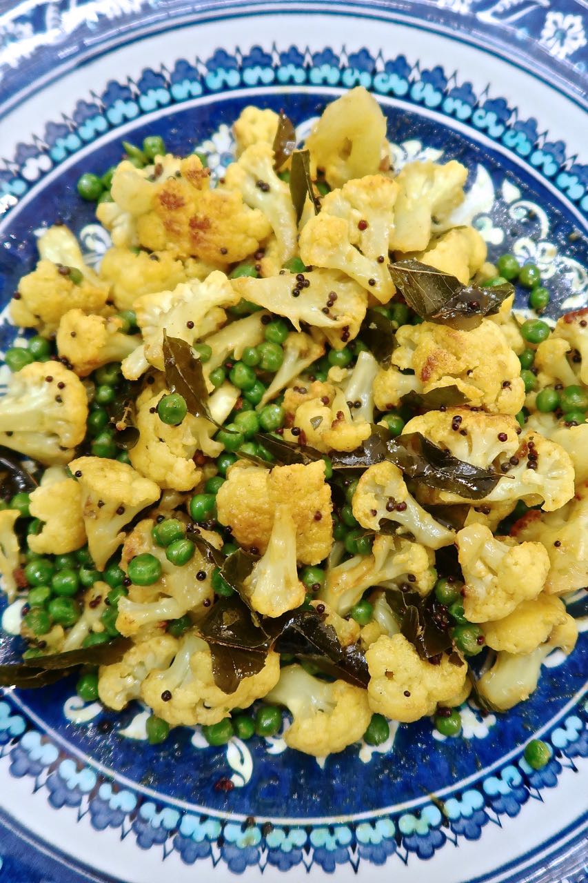 Scrumpdillyicious Swordfish with Gobi Matar Indian Cauliflower & Peas