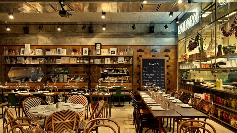 Beautiful new Israeli restaurant by Dan Troim Studio