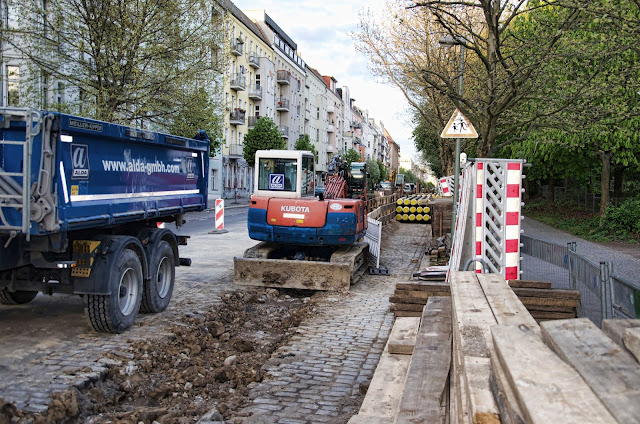 Baustelle Straßenbauarbeiten Gleimstraße 58, 10437 Berlin, 16.04.2014