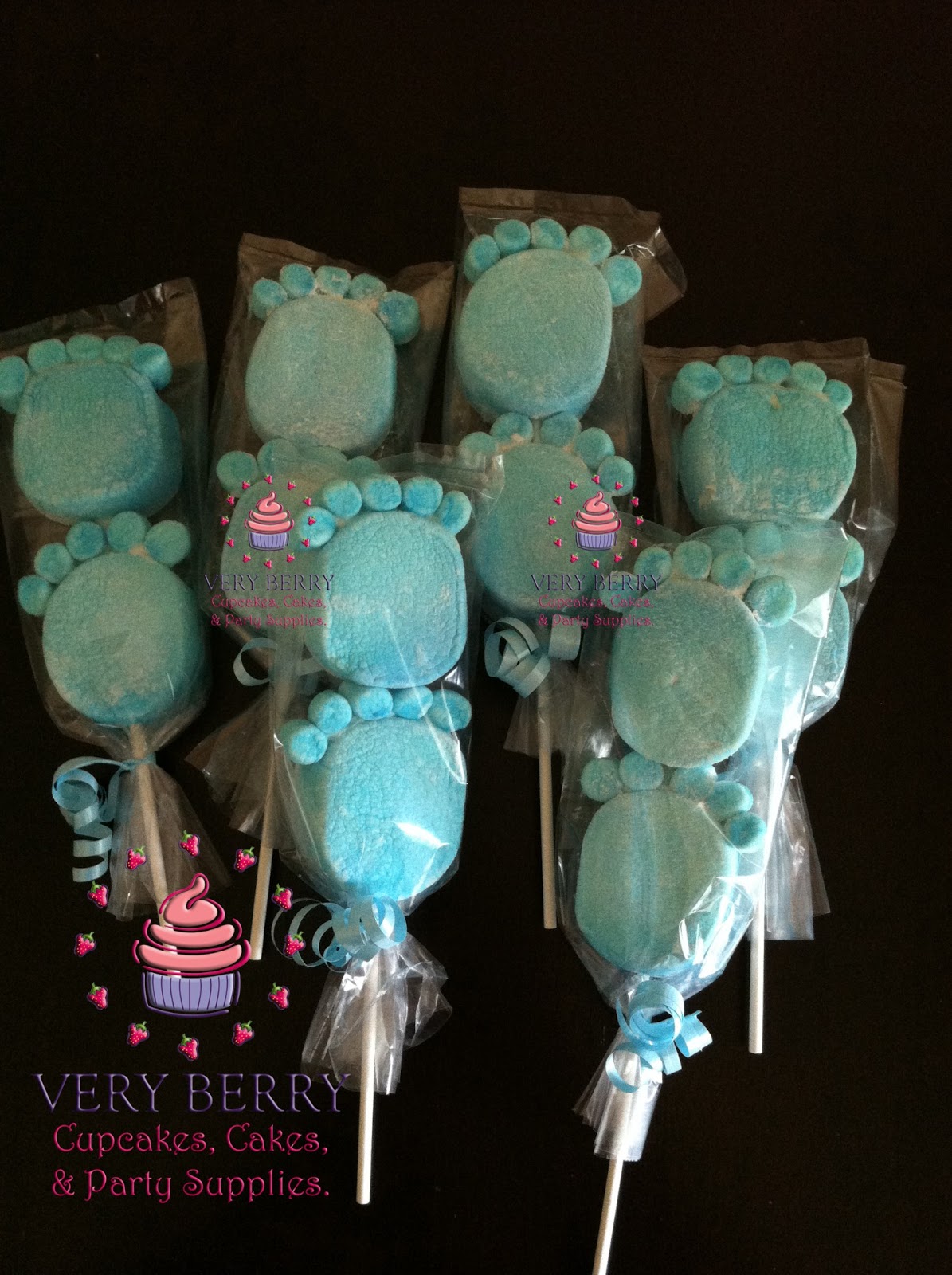 Veryberry Cupcakes BOY BABY SHOWER MARSHMALLOW POP FAVORS