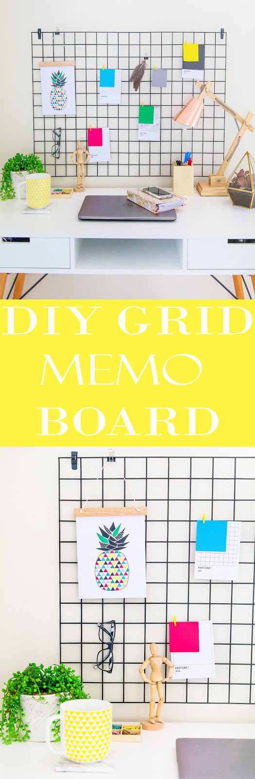How To Make Your Own Grid Memo Board For Under 30 The Whimsical Wife