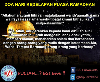 Doa Hari Ke-8 (Kedelapan) Puasa Ramadhan 1436 Hijriah