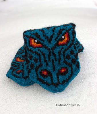 lohikäärme kirjoneulelapaset smaug lapaset smaug-mittens