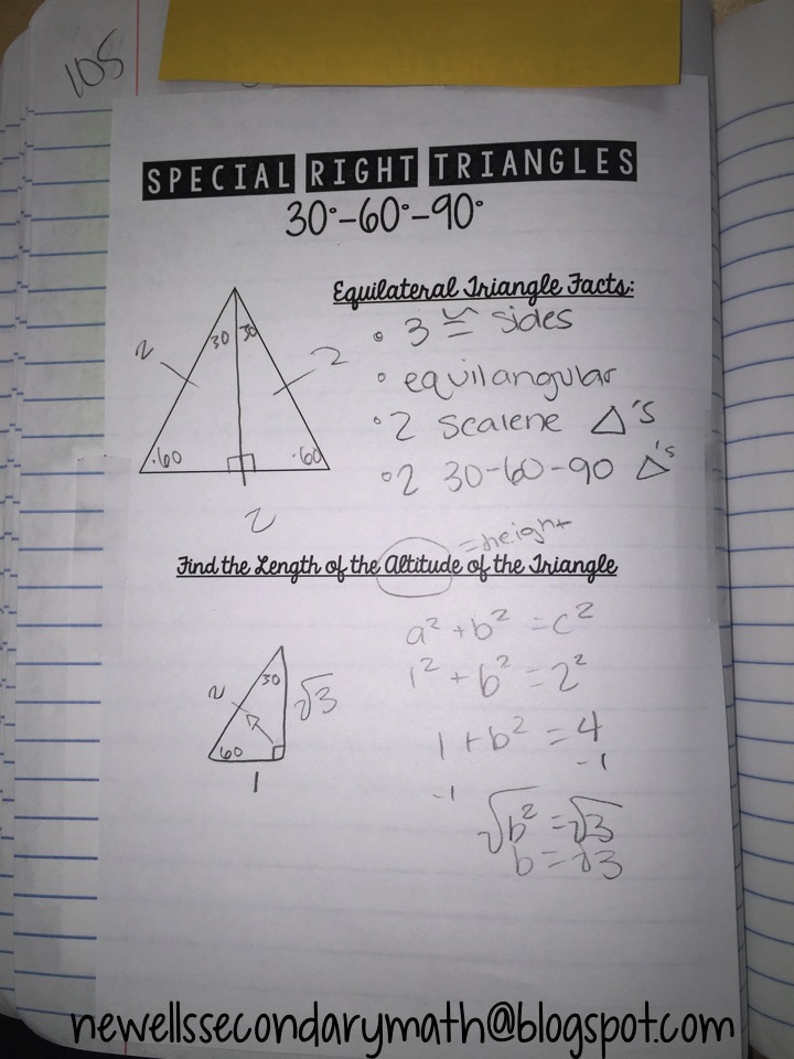 better questions special right triangles mrs newell s math special right triangles chart