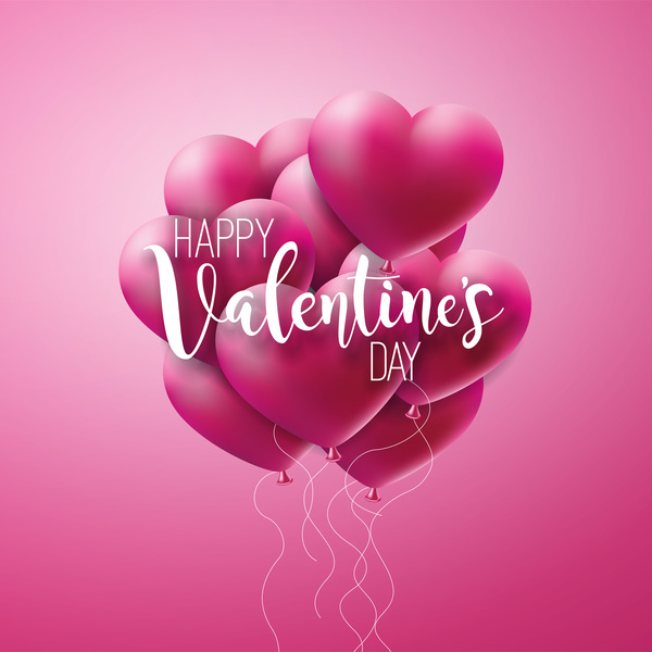Valentine Heart shape with pink valentine background Free vector download