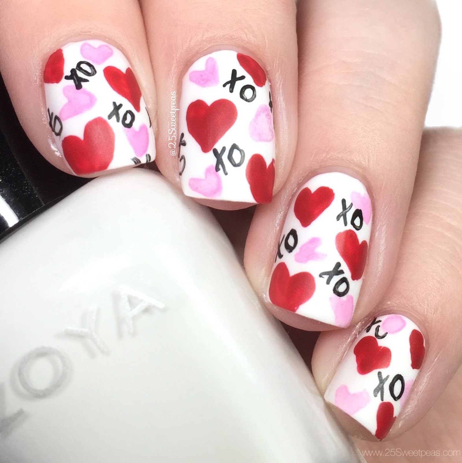 Two Nail Art Tutorials for Valentines Day Nails 25 Sweetpeas