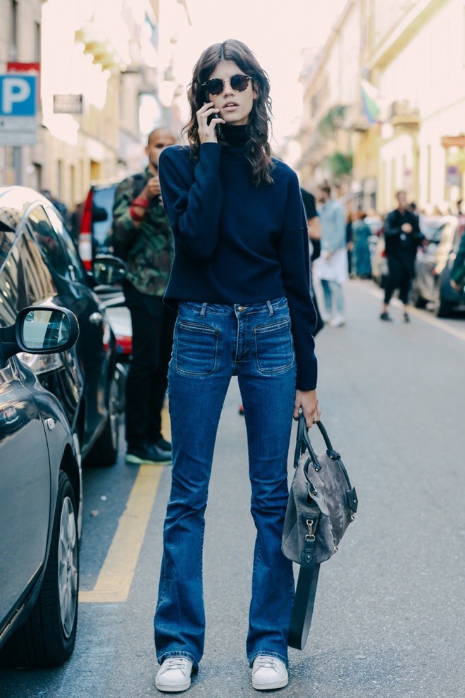 Street Style: Antonina Petkovic in a Rollneck & Flares - The Front Row View