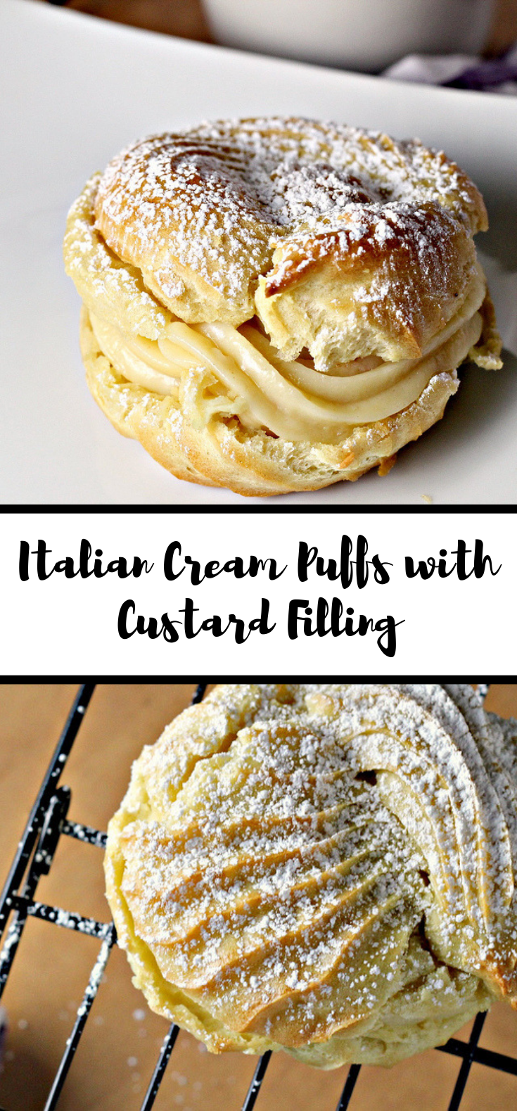 Italian Cream Puffs with Custard Filling (St. Joseph’s Day Pastries) #Dessert #Sweet Italian Cream Puffs with Custard Filling (St. Joseph’s Day Pastries) #Dessert #Sweet