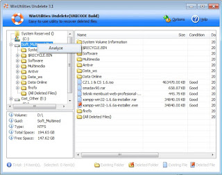 Mengembalikan File dengan Software FreeUndelete 1