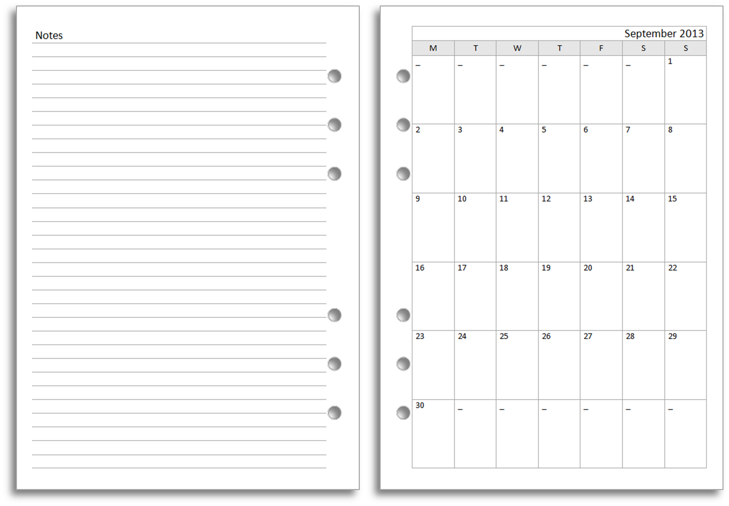 Philofaxy New Filofax A5 Diary Layout For Free Download Month Views Plus Notes