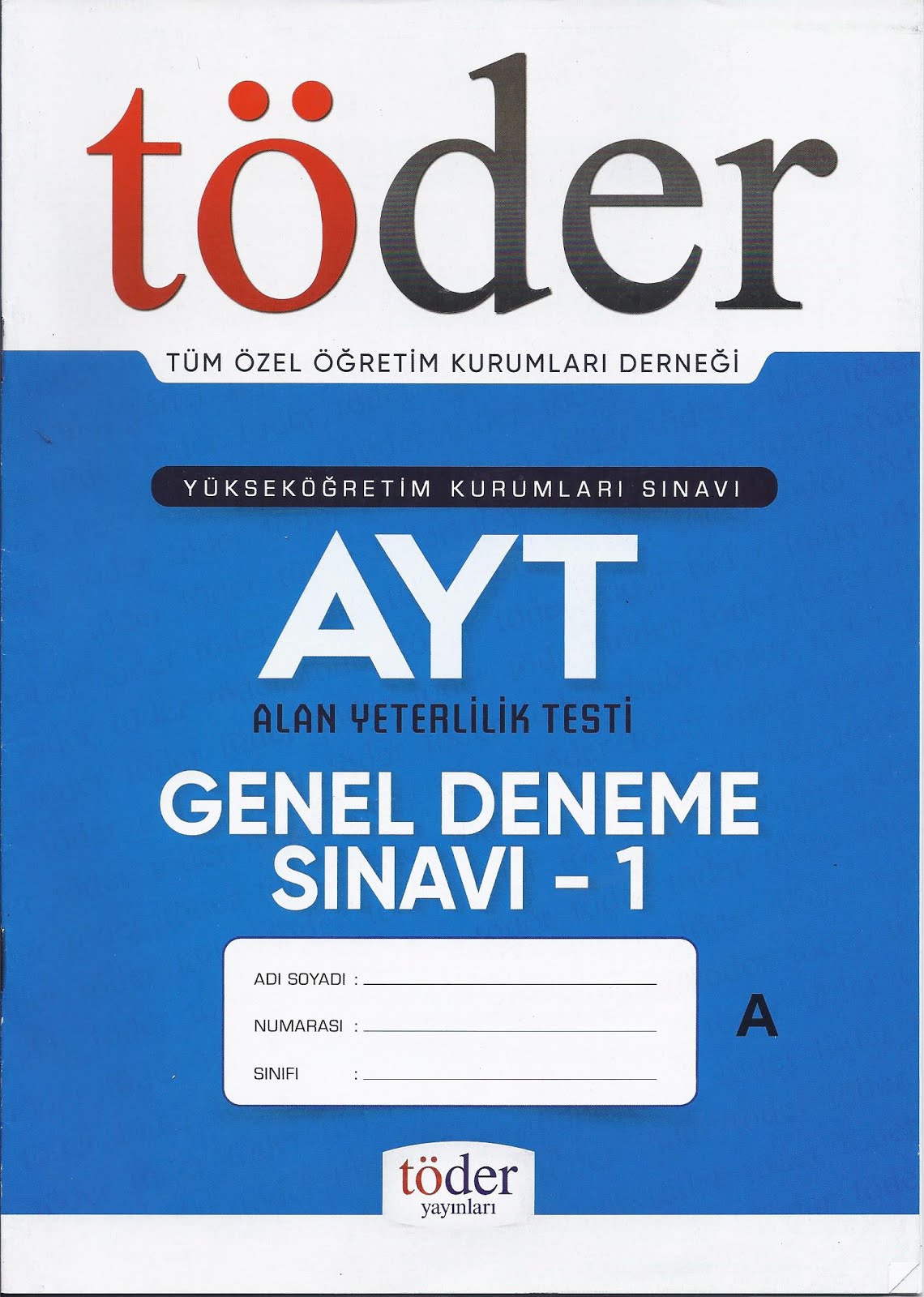 Töder Aralık AYT Deneme PDF indir