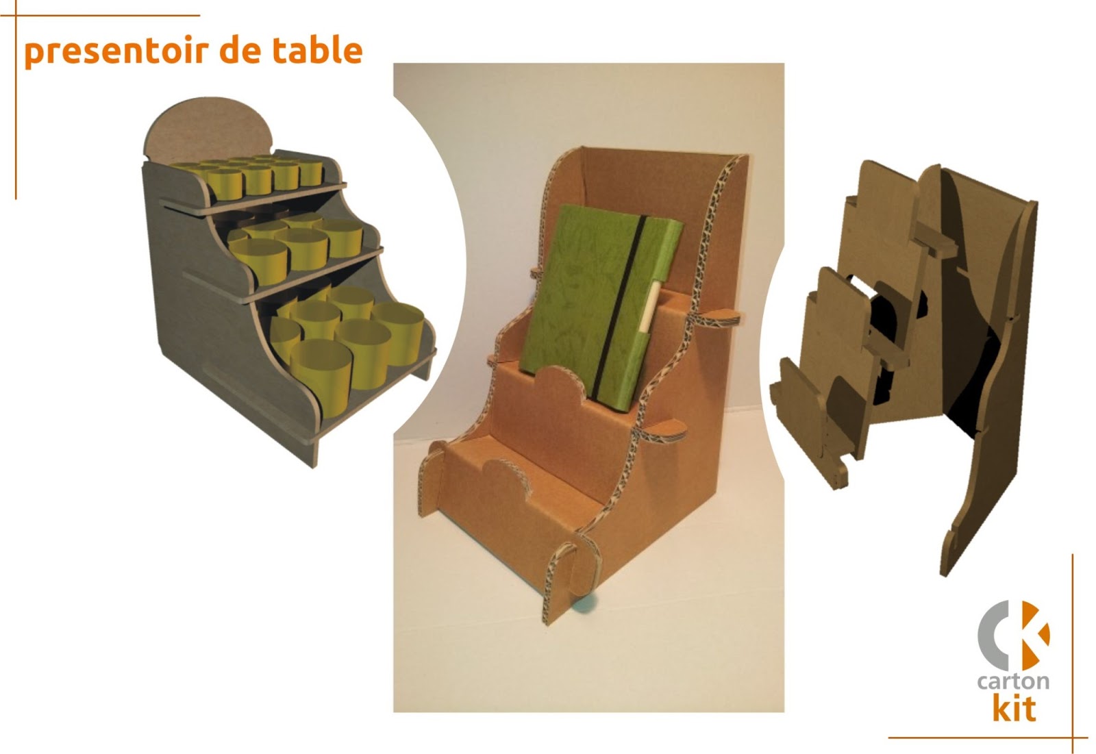 Carton Kit - Créations Objets et Meubles 100 % Carton: Présentoir carton