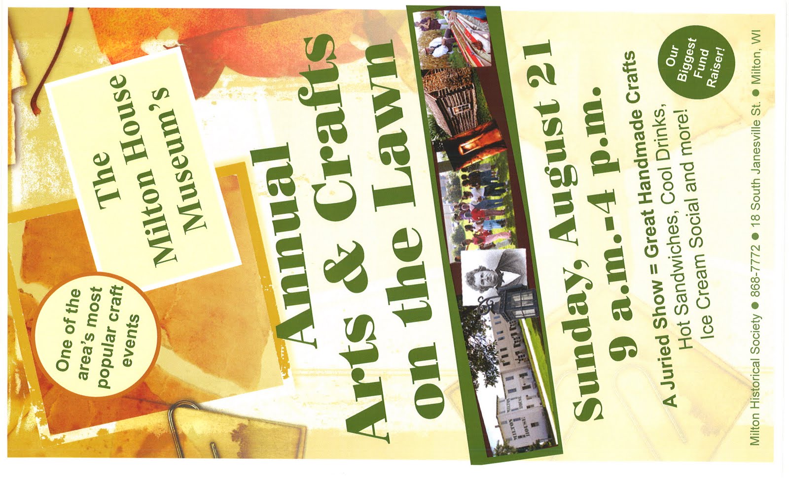 Milton Matters Annual Arts & Crafts on the Lawn at the Milton House