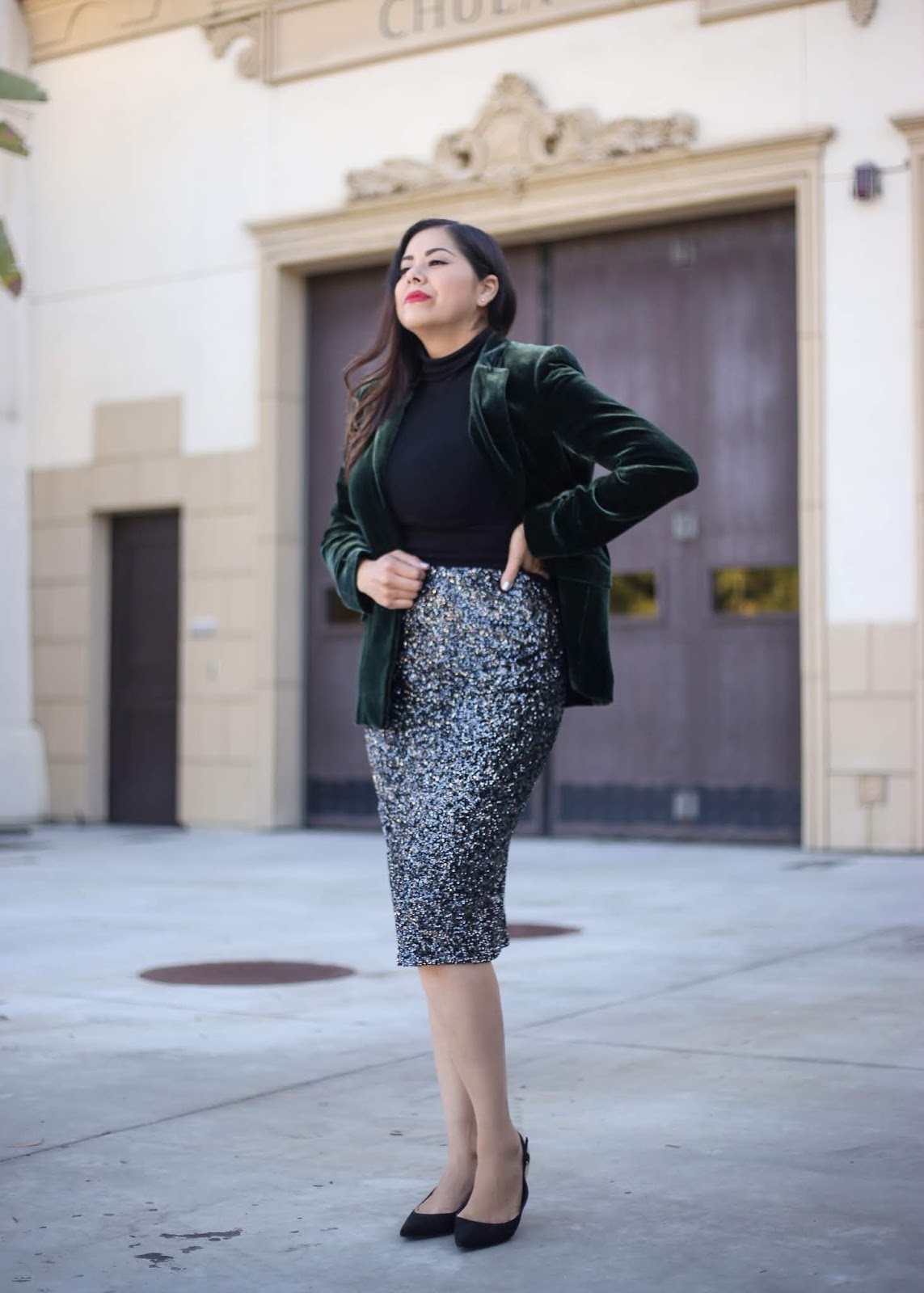 How to style a Sequins Midi Skirt - Lil bits of Chic
