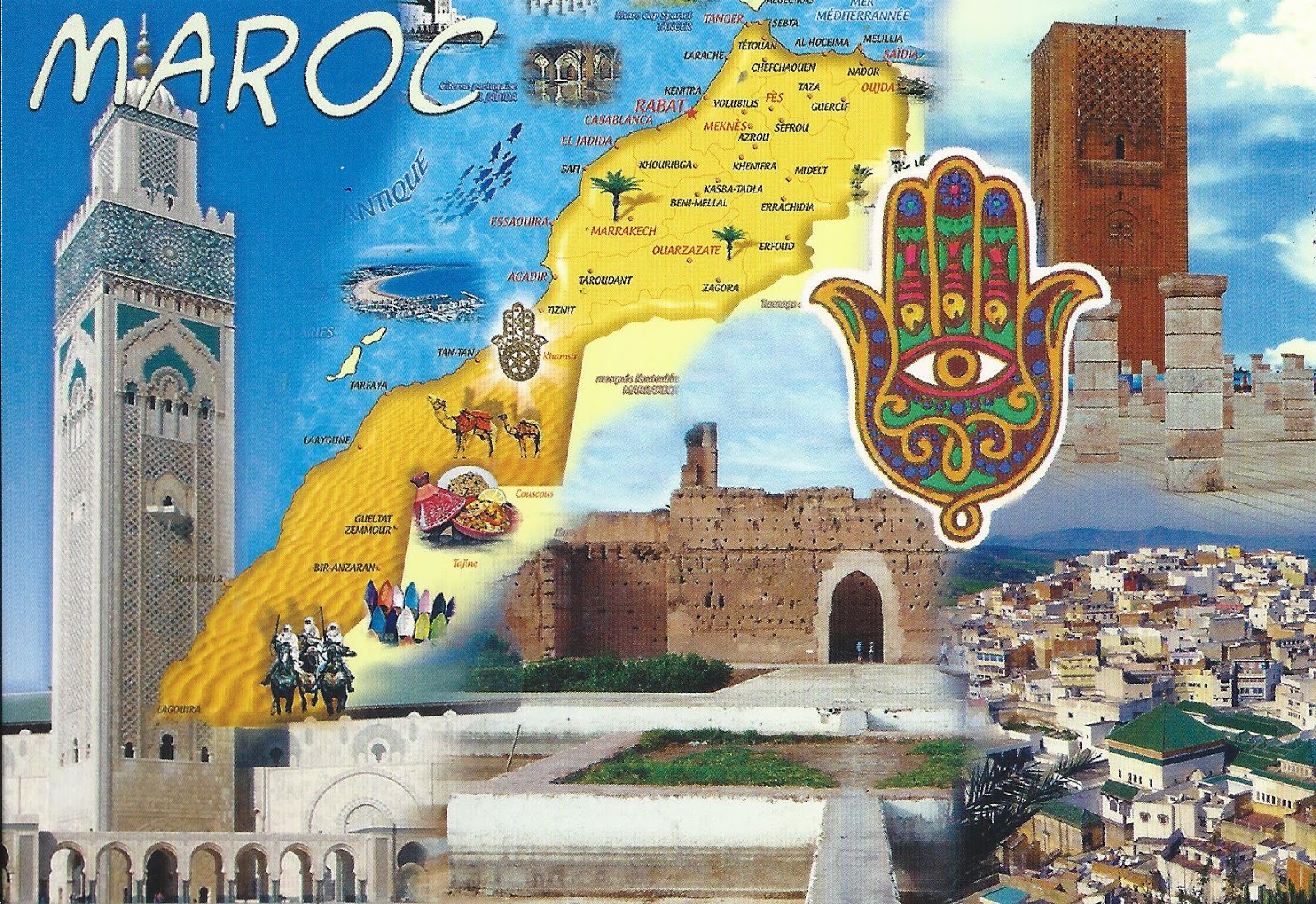 A Journey of Postcards The map of Morocco