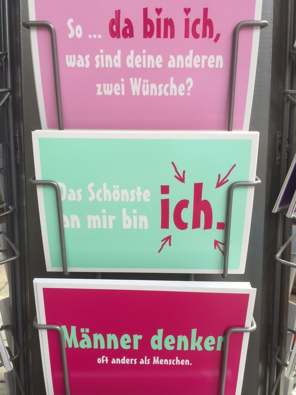 Weisheit auf Spruchkarten Das Schönste an mir bin ich.