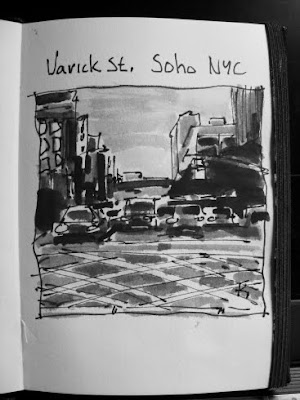 Varick St, SoHo NYC sketchbook
