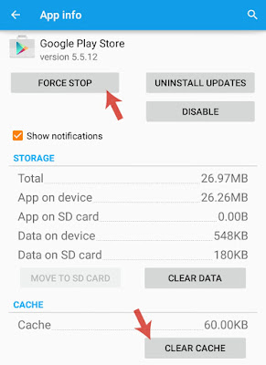 Force stop Play Store app