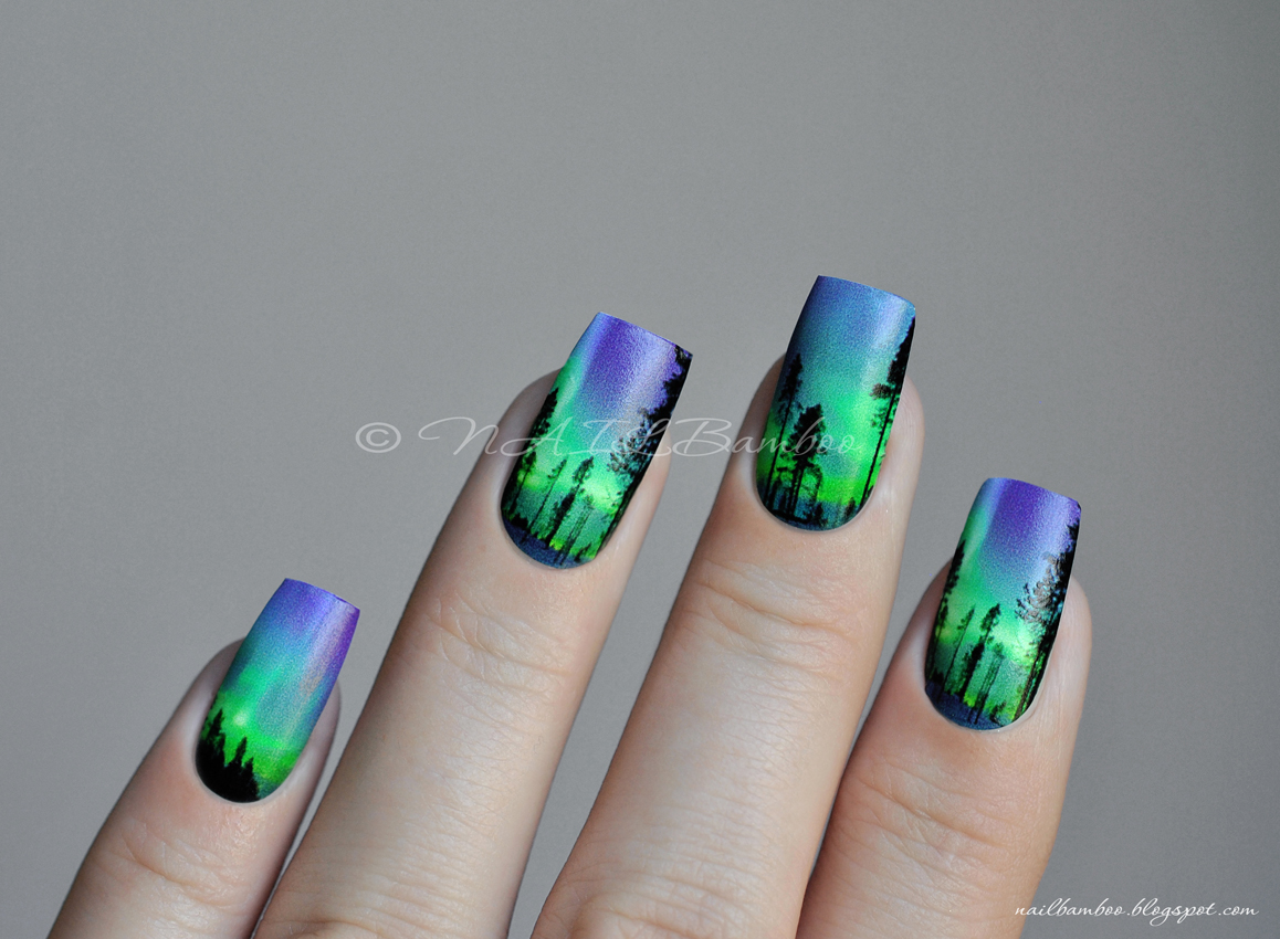 nailbamboo NCLA Nails Wraps Northern Lights