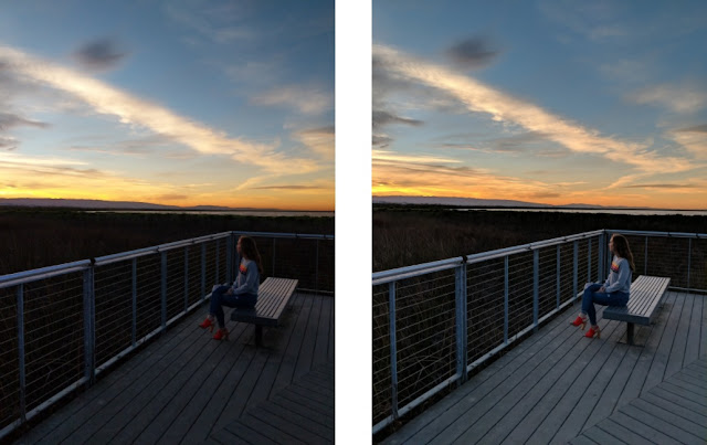 Zwei Fotoaufnahmen mit verschiedenen Bildqualitäten