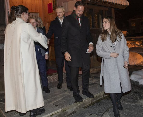 Crown Princess Mette Marit wore H&M x Giambattista Valli dress. Princess Ingrid Alexandra, Prince Sverre Magnus and Marius Borg Høiby