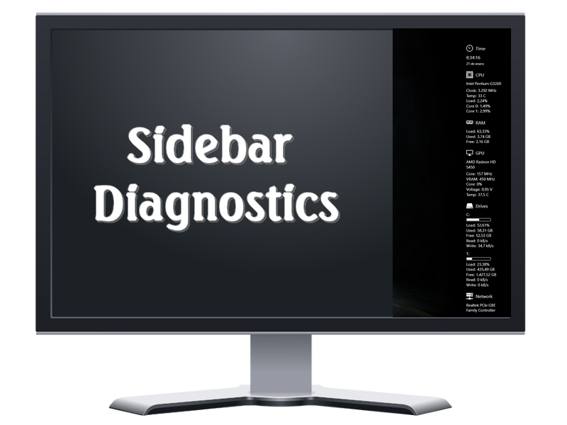Sidebar Diagnostics 3.4.6 La información del hardware de tu equipo en