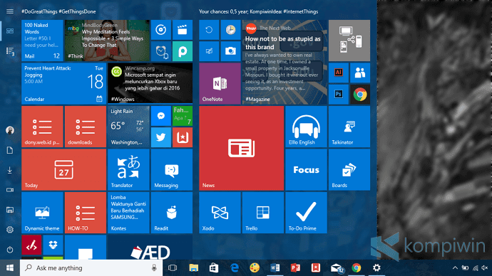 cara hilangkan all apps di start menu windows 10