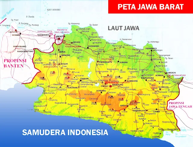 Gambar Peta Jawa Barat versi atlas