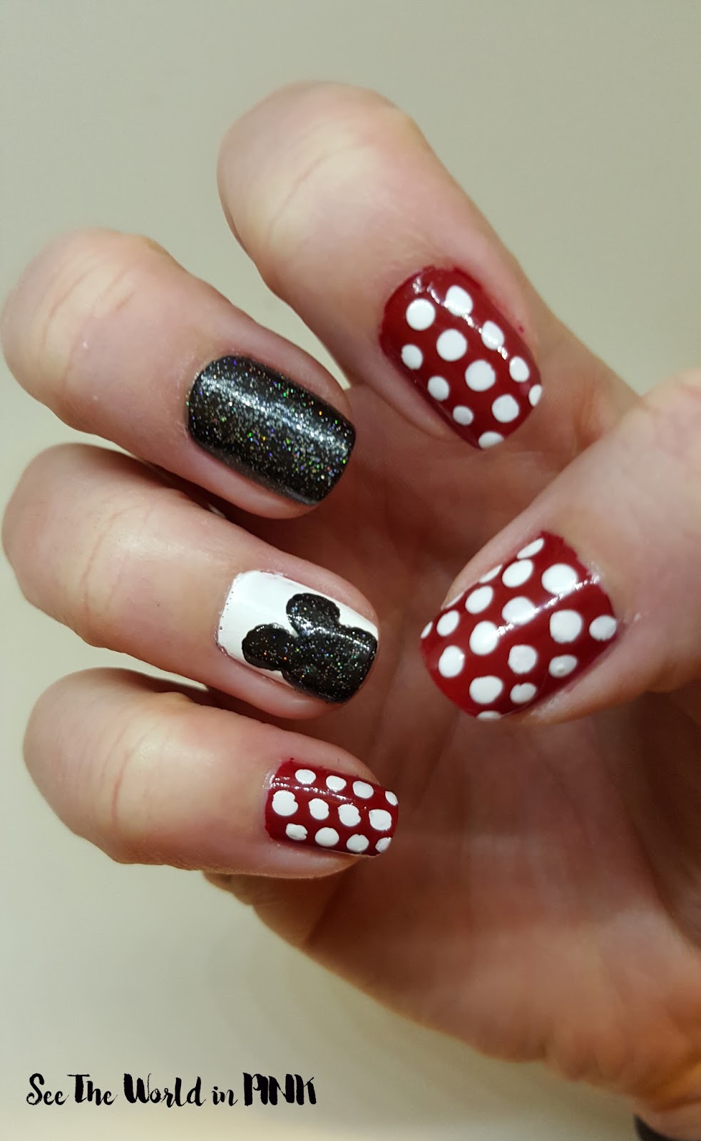 Disney Inspired Mickey Mouse Nails